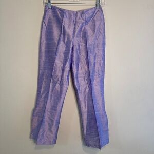 Bebe Vintage Y2K Iridescent Silk Dupioni Capri Lavender Pants Size 4